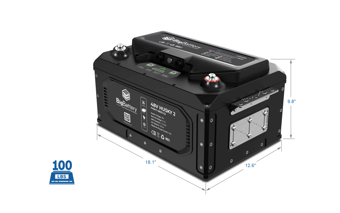 BigBattery HUSKY 2 48V 100Ah 5.12kWh LiFePO4 Battery