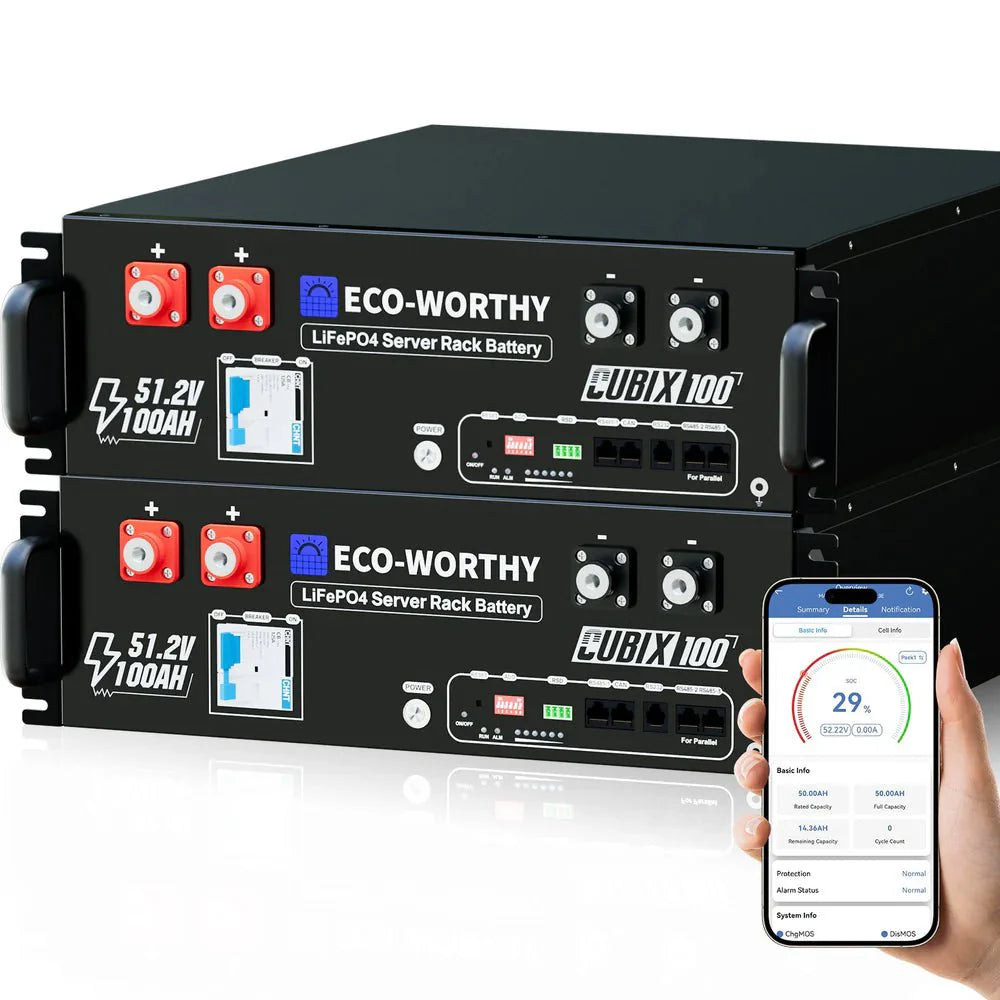 ECO-WORTHY Cubix 100 48V 100Ah Server Rack Battery