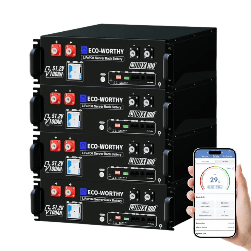 ECO-WORTHY Cubix 100 48V 100Ah Server Rack Battery