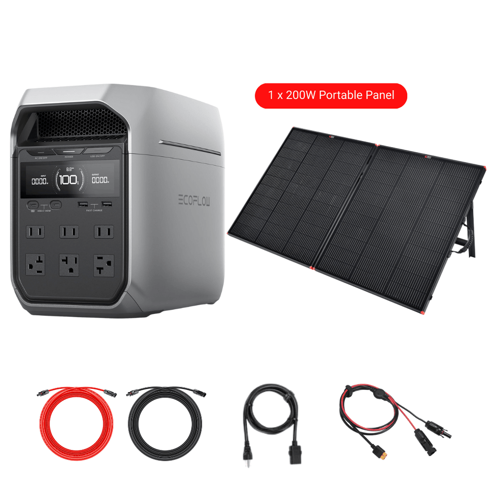 EcoFlow DELTA 3 Plus 1024Wh 1800W Solar Generator + Choose Custom Solar Panel Bundle Option