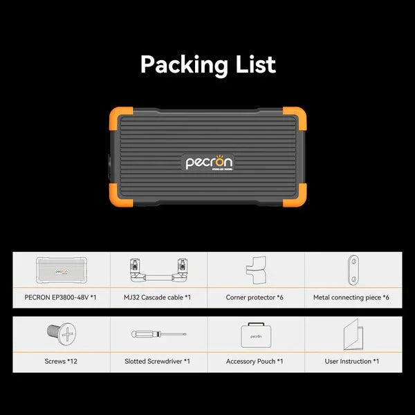 Pecron EP3800-48V 3840Wh Expansion Battery for E1500LFP/ E3600LFP/ E1000LFP/ E2400LFP/ F3000LFP