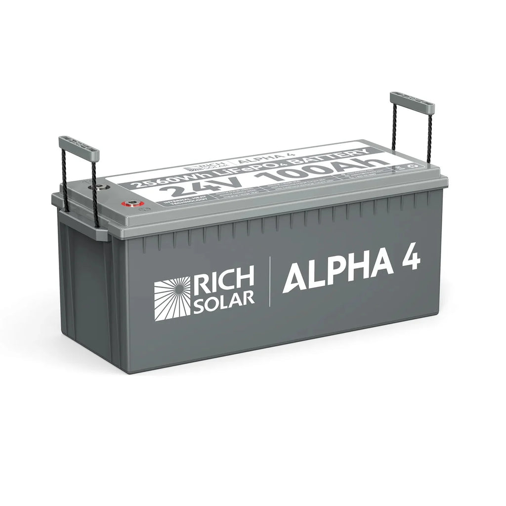 Rich Solar ALPHA 4 24V 100Ah LiFePO4 Battery w/ Internal Heating and Bluetooth