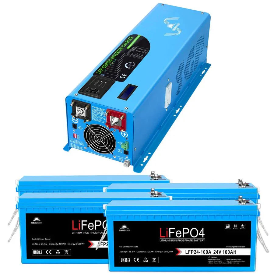 SunGoldPower 6000W DC 24V Split Phase Pure Sine Wave Inverter With Charger